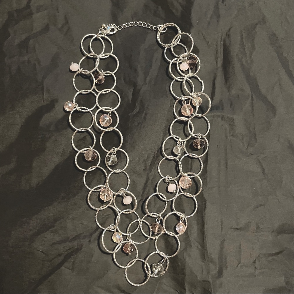 🌸 Bundle 2 for $10 🌸  Silver with various purple beaded necklace with clasp